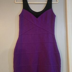 Express Black and Purple Mini Dress